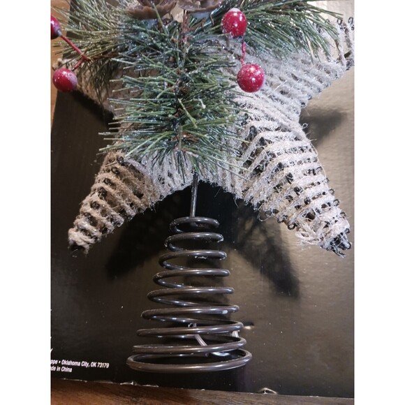 NEW The Christmas Shoppe Rustic Star Tree Topper Woodland 4'-6' Tree - Picture 3 of 4